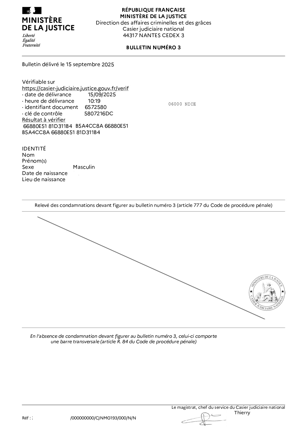 Casier judiciaire